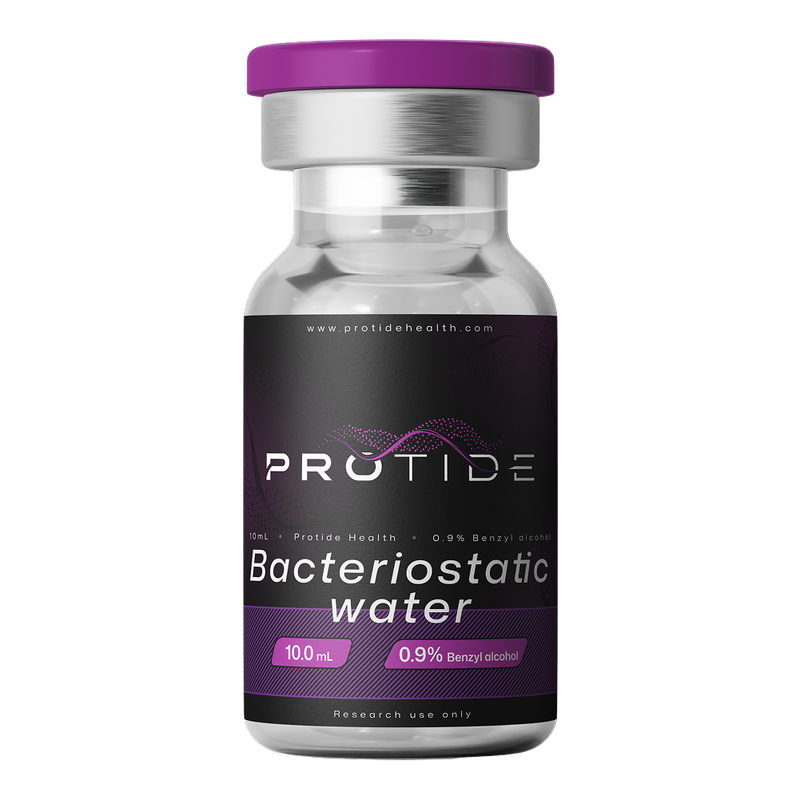 Fotografía de Protide Health Agua bacteriostática (0.9% alcohol bencílico) 10 mL · vial de referencia para laboratorio